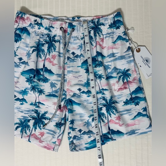 VINTAGE SUMMER 4-Way Stretch Volley Swim Trunk Shorts Tropical Men’s Medium NWT - Picture 10 of 12